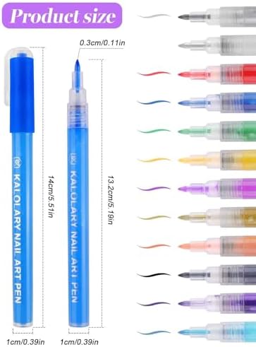 12 Color Nail Art Pens Kalolary Nail Art Marker Point Graffiti Dotting Pen