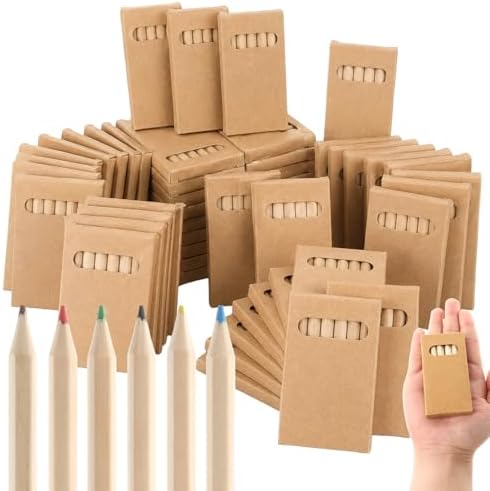 gisgfim 60 Packs Mini Colored Pencils Bulk for Kids 3.5'' Short Colored Pencil in Box Pre-sharpened Drawing Pencil 6 Color Mini Pencils for Student Teacher Classroom Easter Gift Painting Party Favor
