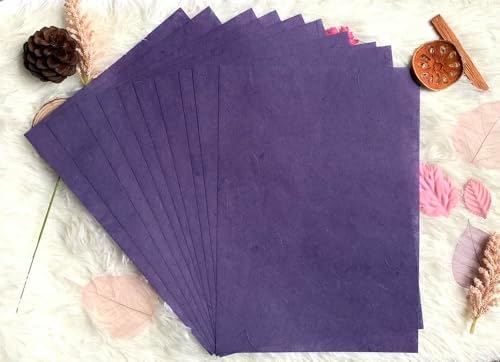 A5 50 Sheets Natural Fiber Mulberry Tree,Mulberry paper Sheets Square Origami, Arts Folding Craft, Decoration, Paper for DIY Crafts. 8.3" x 5.8" (Purple Tone, A5)