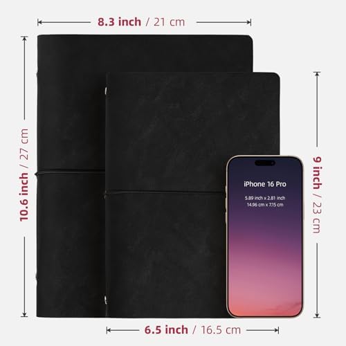 Vienrose Photo Album Scrapbook Kit, 9x6.5 Inch, 60 Pages, Black