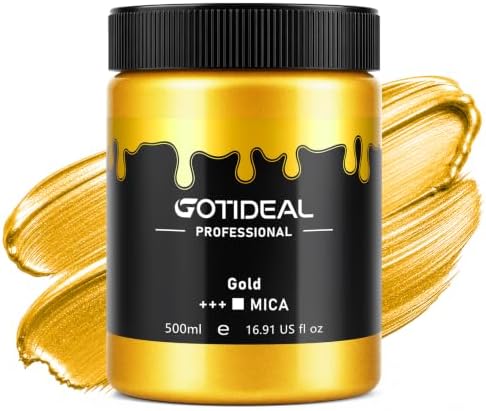 GOTIDEAL Metallic Gold Acrylic Paint, Gold Leaf Large Paint (500ml/16.9oz)