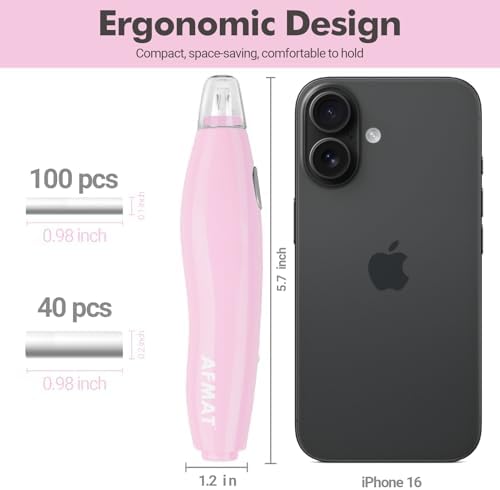 AFMAT Electric Eraser, with 140 Eraser Refills, Rechargeable Pencil Erasers for Artists, Electric Erasers for Drafting, Drawing, Painting, Sketching, Architectural Plans, Detailer Tool EE04(Pink)