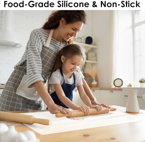 Extra Large silicone Mats, Food-Grade Kids Silicone Placemats Silicone Mats for Kitchen Counter Heat Resistant Mat, Non Stick Silicone Mat for Craft Pastry Baking, 27.6'' x 15.7''translucent white
