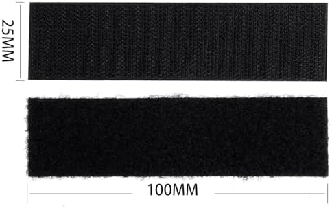 Melsan 1x4 inch Hook and Loop Strips with Adhesive - 15 Sets, Strong Back Adhesive Fasten Mounting Tape for Home or Office Use - Instead of Holes and Screws, Black