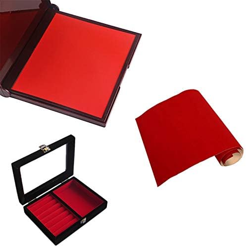 Mesheshe 10PCS Self Adhesive Felt, DIY Self Adhesive Fabric for Art & Crafts, Peel and Stick Felt for Drawer/Jewelry Box Felt Liner, A4 Size (8.3" x 11.8", Red)