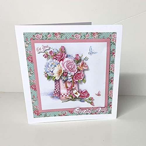 Katy Sue Designs Floral Collection 3D Die-Cut Decoupage Sheets for Card Making. A Pack of 12 Sheets of Floral-Themed Die Cuts for Card Making Supplies or Scrapbooking