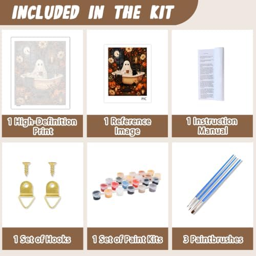 XTCIXAL Halloween Paint by Numbers Kit for Adults, 16X20 Inch