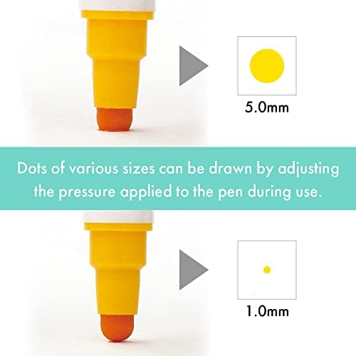 Kuretake CLEAN COLOR DOT Single Hightlight 6 colors set, Flexible dot tip marker, for Journals, Crafts, Illustration, Lettering, Planners, for Adult, Kids, Made in Japan