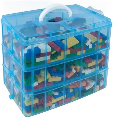 Guyuyii 3-Layer Stackable Craft Storage Box - 30 Adjustable Compartments for Craft Storage, Bead Organization, Jewelry Making - Ideal for Crafters, Hobbyists, DIY Projects