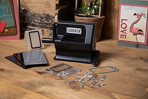Sizzix Portable Manual Die Cutting & Embossing Machine for Arts & Crafts, Scrapbooking & Cardmaking, 2.5” Opening, One Size, Tim Holtz Sidekick Starter Kit