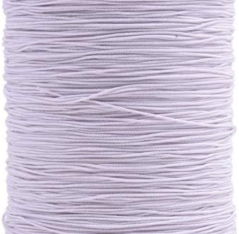 KONMAY Elastic Thread for Sewing Machine, 500 Meters 0.5mm White for Shirring, Smocking, Gathering, Stretchy Strings for Bracelets