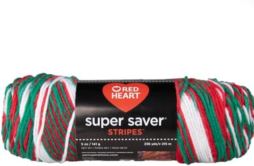 Craft County Size 4 (Medium) 100% Acrylic Fiber Yarn – Variety of Color and Pattern Options – Great for Crochet, Knitting, and Weaving (Mistletoe)
