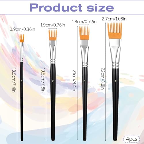 4Pcs Grainer Brush, Professional Artist Paintbrushes for Acrylic Painting