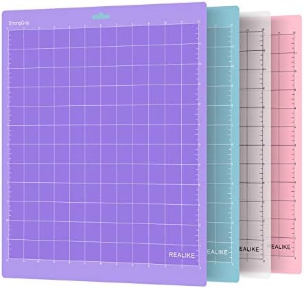 REALIKE 12x12 Cutting Mat Compatible with Cricut Maker 3/Maker 4/Maker/Explore 3/4/Air 2/Air/One (4 Mats) Variety Adhesive Cut Mats Variety Cut Mats for Crafts, Quilting, Sewing and All Arts