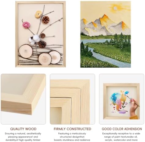 5 Pack Wood Canvas Boards for Painting, Unfinished Birch Cradle Boards