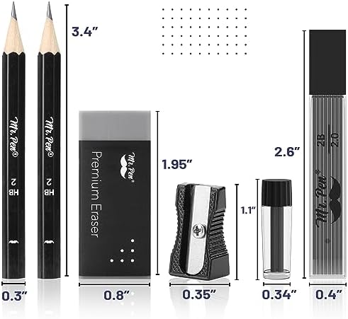 Mr. Pen- Professional Geometry Set, 15 pcs, Drafting Tools with Protractor | Compass, Metal Ruler, Triangles, Pens & Pencils, Complete Geometry & Drafting Kit for Architects, Engineers & Students