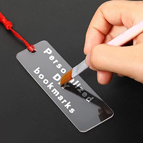 30 Pack Acrylic Bookmark Blanks with Colorful Tassels, 4.75 x 1in