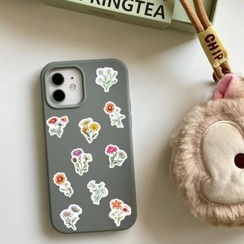 Wildflower Stickers,500pcs Daisy Flower Floral Theme Aesthetic Stickers Waterproof Vinyl Decorative Label Stickers Self-Adhesive Labels for Envelopes Gift Wrap
