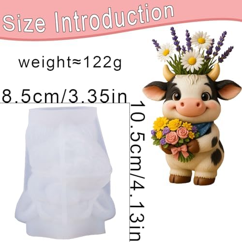 Highland Cow Resin Molds, 3D Animal Candle Molds Silicone for Epoxy Resin