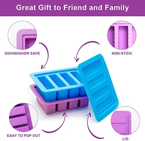 KeFanta 2 Packs Silicone Butter Mold with Lid
