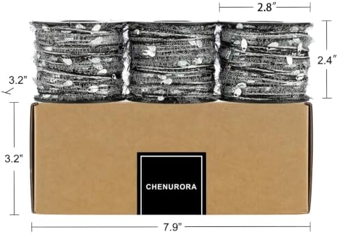 Artisanal Yarn Collection Multifiber Fancy Yarn for Knitting Crocheting Crafts DIY, Set of 3 Rolls(133 Night Silver Frost)