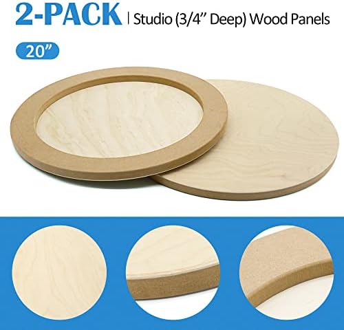 Falling in Art 2 Pack 20'' Unfinished Round Birch Wood Panels