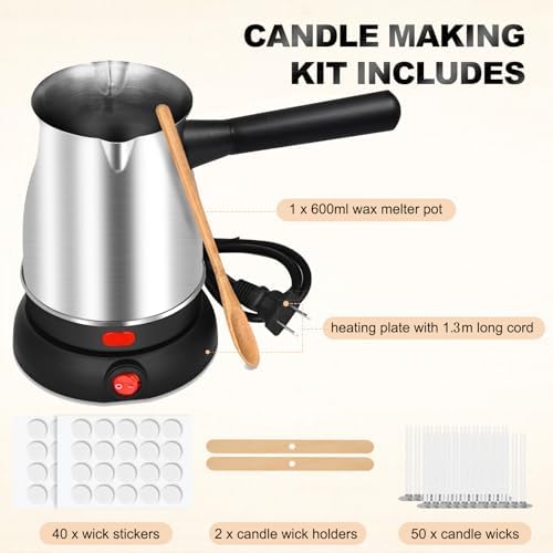 POLYHNIA Electric Candle Making Kit with Wax Melter