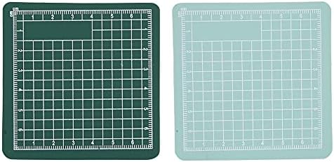 2pcs 8x8cm Mini Cutting Mat Board Self Healing Anti Skid PVC Pad Craft Tools Portable Non Slip Grid Line Cutting Board for DIY Desktop Protection 3.15x3.15x0.12inch