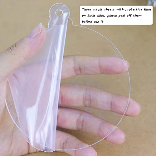 20Pcs 4 Inch Clear Acrylic Christmas Ornaments Blank 2025 Unfinished Round Acrylic Christmas Ornaments for DIY Craft Hanging Ornaments for Christmas Tree Decoration Xmas Day Home Party Decorations