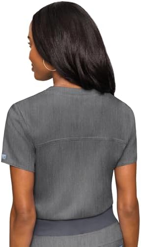 Med Couture Touch Women's Scrub Tops V-Neck Tuck-in Top with 1 Pocket