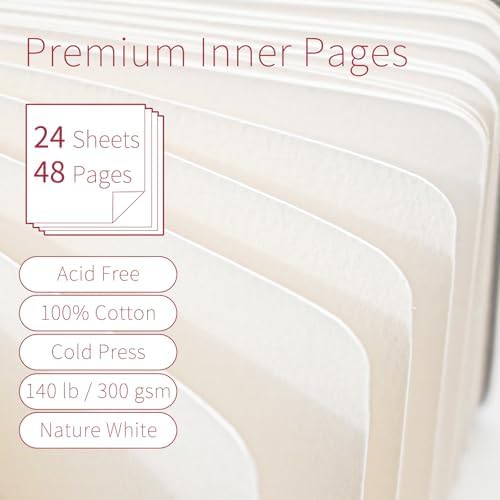 Vienrose Watercolor Sketchbook Journal 5.5x5.5 Inch 24 Sheets Brown