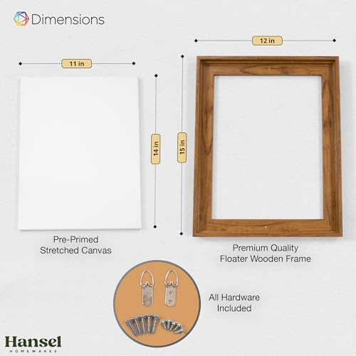 SNOWECRAFT Blank Canvas | 11x14 in Modern Framed Art in Natural Wood Color