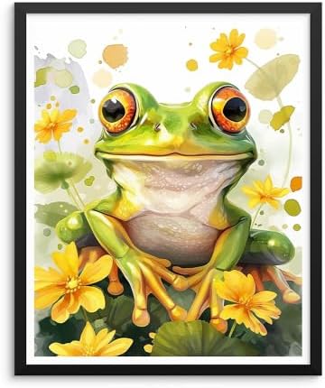 Natuyalo Paint by Numbers for Adults Beginner, Frog Acrylic Easy Paint by Numbers Kits Animal Craft Kits for Adults Suitable for Home Wall Decoration Flameless 16x20 Inch