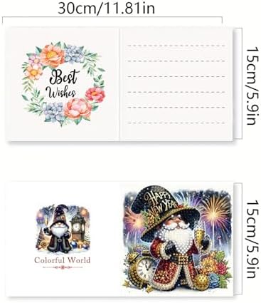 DDGYP 6 Pack Gnome Diamond Art Cards Kit with Envelopes