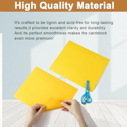 Silunkia 40 Sheets Yellow Cardstock 8.5 x 11 Crafts Paper 75lb