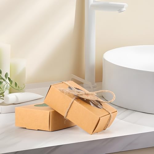 60 PCS Soap Boxes for Homemade Soap with 60 Gift Tags 64 Feet Jute Twine