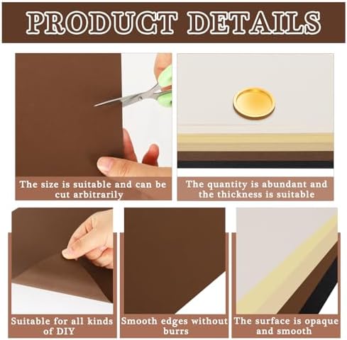 Whaline 50 Sheets 8.5 x 11 Inch Assorted Brown Black Gray Neutral Colored Card Stock Paper 5 Earth Tones Colors Solid Core Scrapbook Paper for Print DIY Arts Crafts Making Supplies, 65Lb