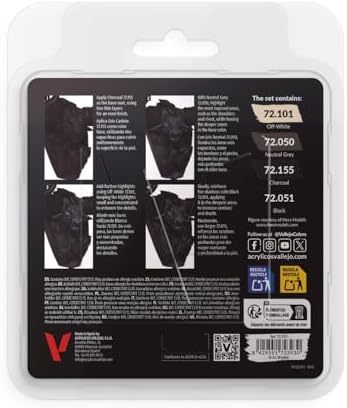 Vallejo - Black Color Set, Game Color, 4 Bottles x 0.6 fl.oz.