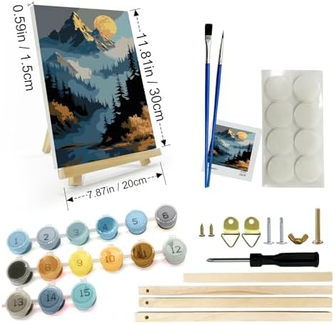 JOOZ Mountain Framed Paint by Numbers Kit for Adults 8x12 Inch