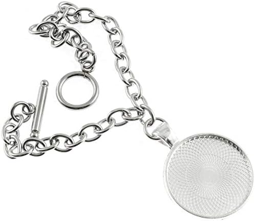 25 pcs 25mm Pendant Trays Round Pendant Bezels Setting Cabochon Blank Base for DIY Jewelry Making, Bright Silver