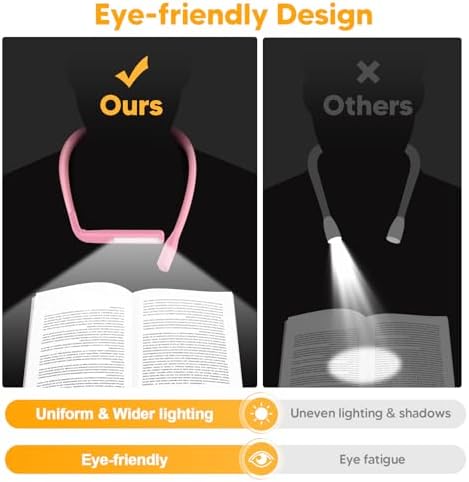 Neck Light, Stepless Dimming Reading Light for Book Lover Gifts