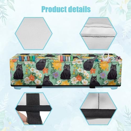 Binienty Black Cat Flowers Cutting Machine Dust Covers, Cute Animal Print Scrapbooking Die-Cut Machine Protector Universal for Most Standard Cutting Machines, Housewarming Gifts
