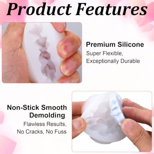 9 Pcs Flower Molds Silicone Candle Molds for Candle Making