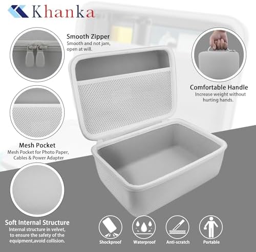 khanka Case Compatible with M110 M100 M200 Liene 4x6'' Photo Printer, Wi-Fi Picture Printer,Case Only(White)