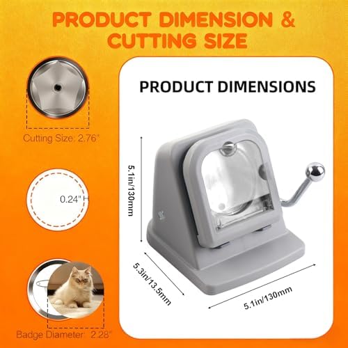 Fridge Magnet Paper Cutter, 2.28 Inches/ 58 mm Round Button Cutter Die Cutter, Light-Duty Paper Card Cutter Punch for Cards, Badges, Cartoon Buckles, Photo Frames (Plastic, 58mm Round)