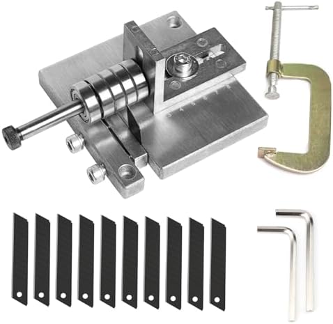 WUTA Leather Strip Cutting Machine Leather Strap Cutter 60MM Leather Belt Cutting Machine with G-Clamps, 10 Blades, and 2 Wrenches