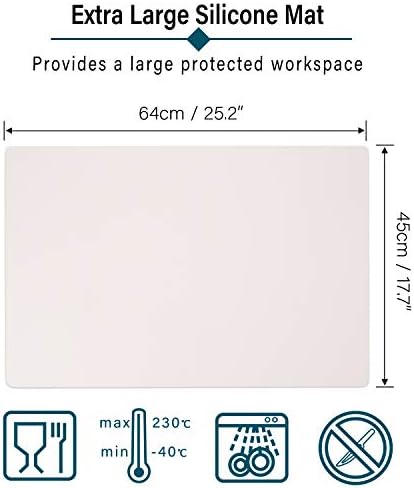 Gartful Extra Large Silicone Mat for Crafts, 25.2 x 17.7 inches Epoxy Resin Jewelry Casting Molds Premium Silicone Placemat Nonskid Nonstick Countertop Protector, Beige