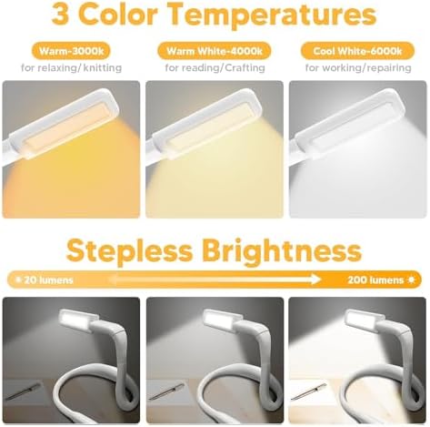 Neck Light, Rechargeable Book Light for Reading, Bright Dual Lamps