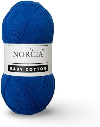 Baby Cotton, 55% Cotton 45% Acrylic Yarn, Fine/Sport (2) for Crochet and Knitting, Soft Amigurumi Yarn, 100 gr (361 yds)