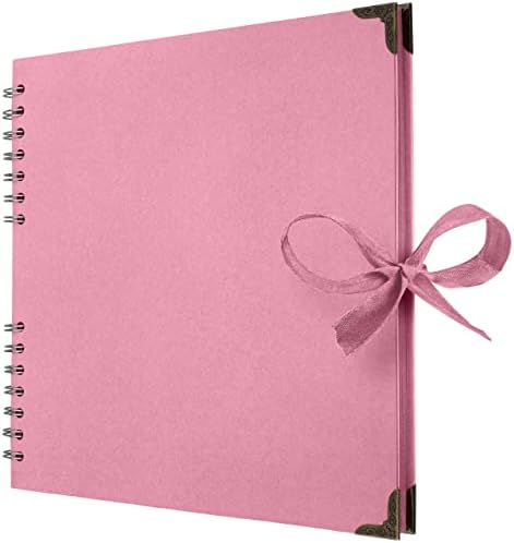 Bstorify 10 x 10 Inches Scrapbook Album 70 Pages Pink | Hardcover with Thick 200 GSM Kraft Paper, Ideal for Your Scrapbooking Albums, Art & Craft Projects (Pink, 10 x 10 Inch)